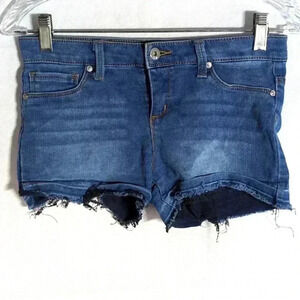 DKNY Girls Cut Off Blue Denim Jean Shorts sz 12